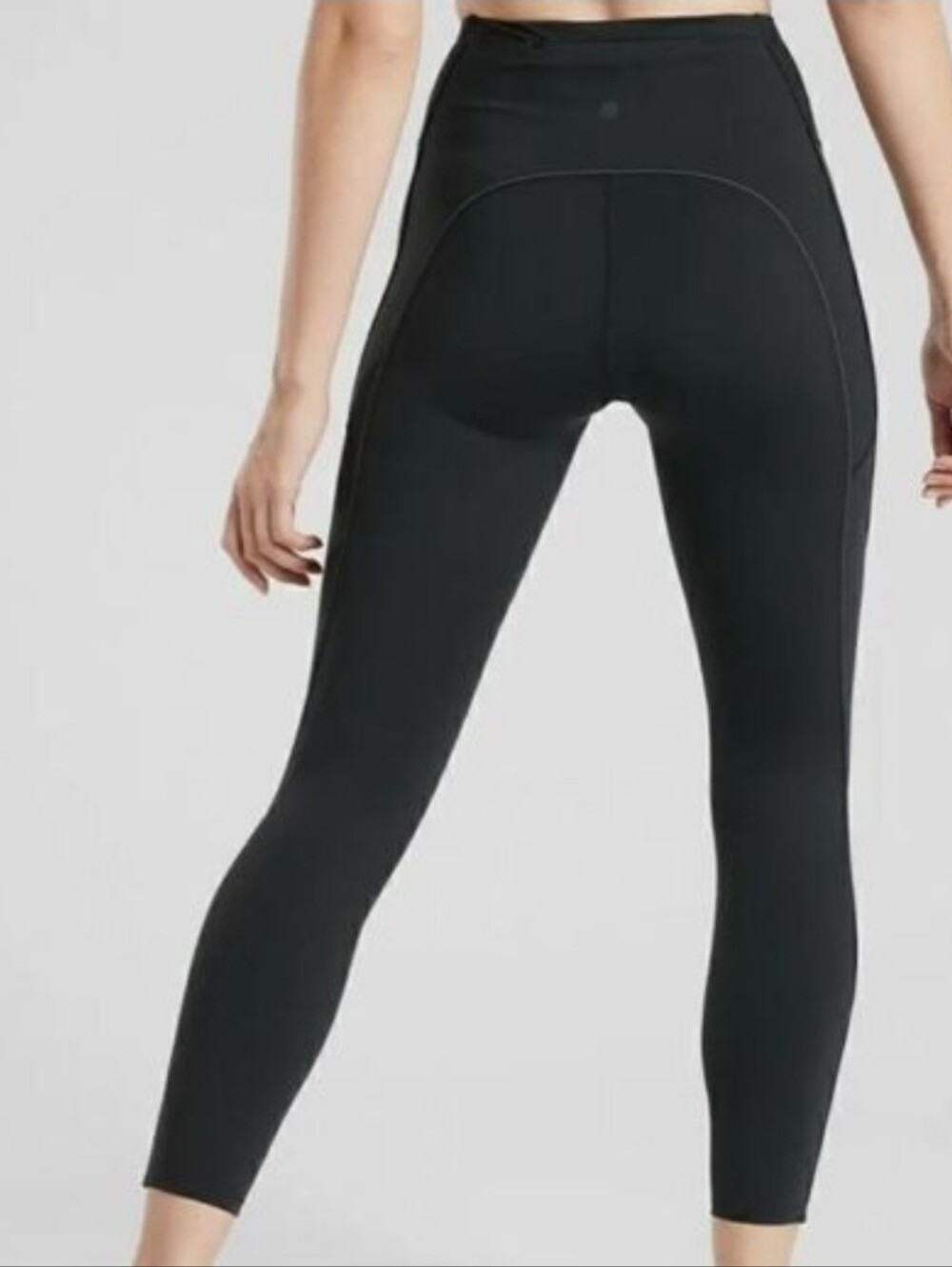 Athleta Cold Front Hybrid Run Tight Black High Waist Reflective Piping Leggings - Picture 4 of 12